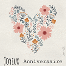 Fleurs en cœur pour un anniversaire joyeux
